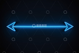 蓝色发光霓虹箭头素材