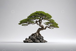 盆栽松树岩石景观