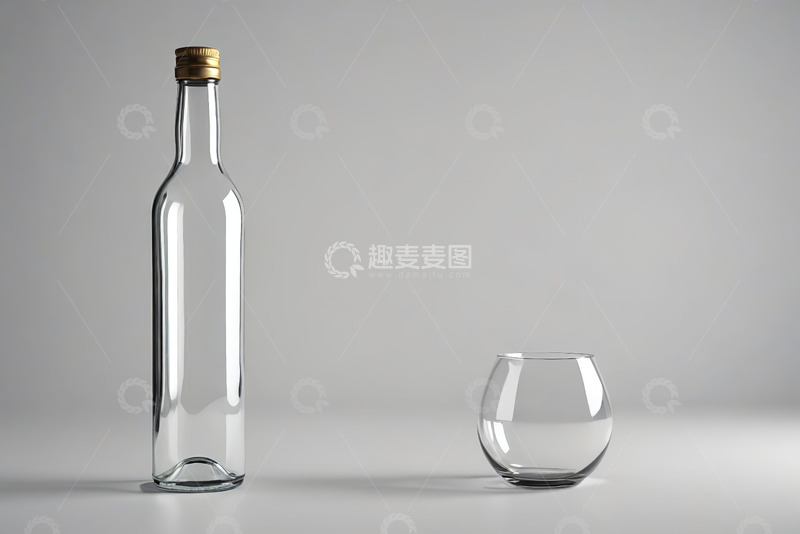 高清大图下载【趣麦麦图】透明玻璃瓶与玻璃杯静物