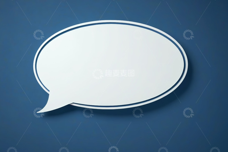 高清大图下载【趣麦麦图】蓝色背景白色对话气泡