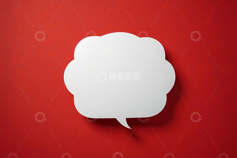高清大图下载【趣麦麦图】红色背景上的白色对话气泡