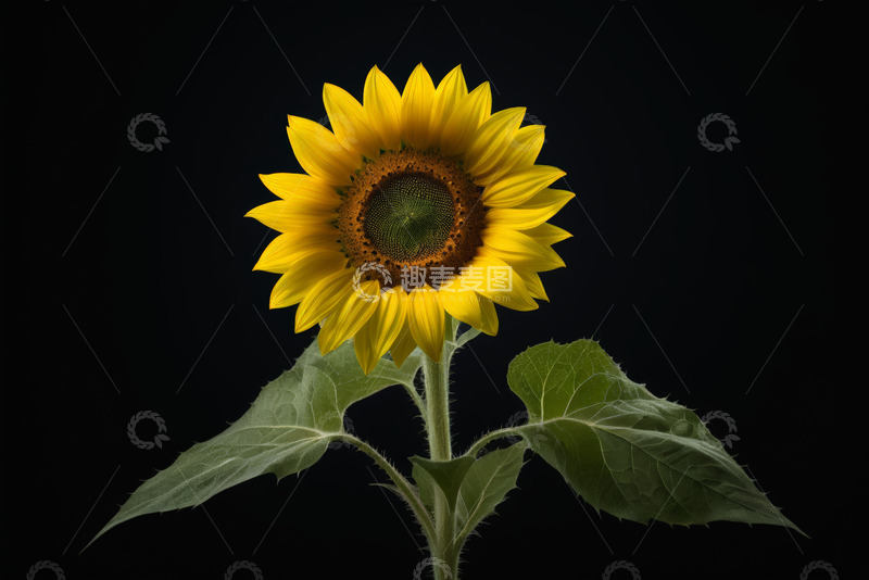 高清大图下载【趣麦麦图】单株向日葵特写