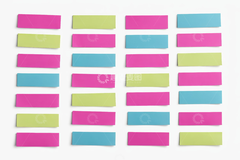 高清大图下载【趣麦麦图】彩色便签纸整齐排列