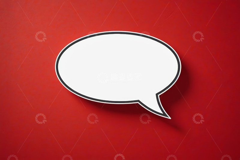 高清大图下载【趣麦麦图】红色背景上的空白对话气泡