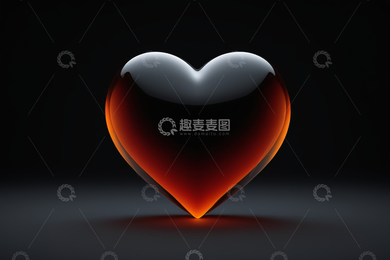 高清大图下载【趣麦麦图】黑色背景红色心形图案