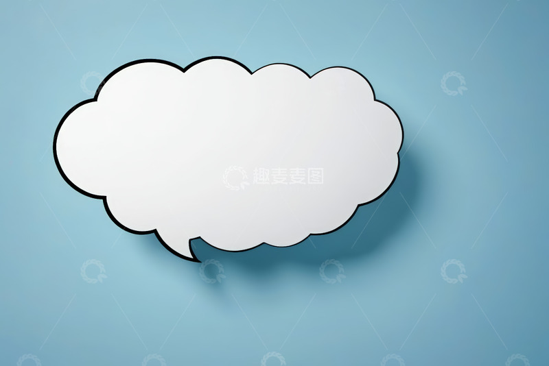 高清大图下载【趣麦麦图】蓝色背景空白对话气泡