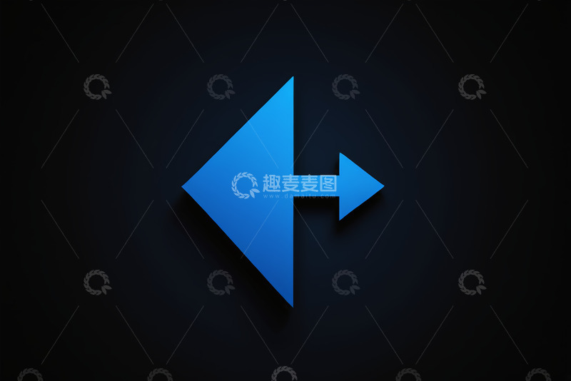 高清大图下载【趣麦麦图】蓝色双向箭头图标