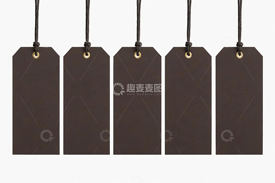 悬挂式棕色空白标签素材