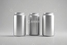 三个铝制饮料罐产品展示