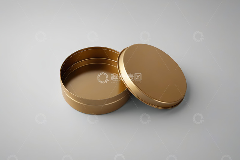 高清大图下载【趣麦麦图】金色圆形敞口容器素材