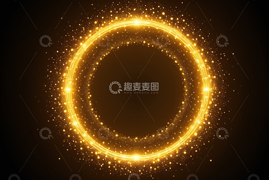 金色发光粒子环形背景素材