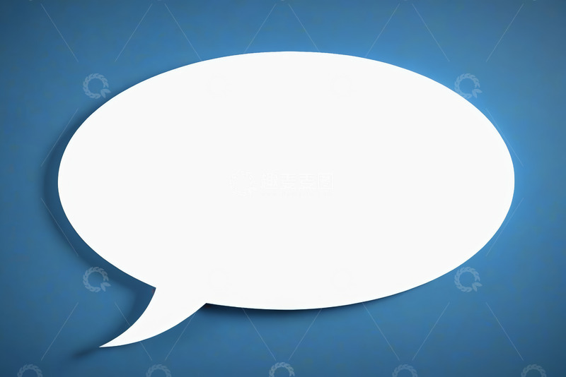 高清大图下载【趣麦麦图】蓝色背景白色对话气泡素材