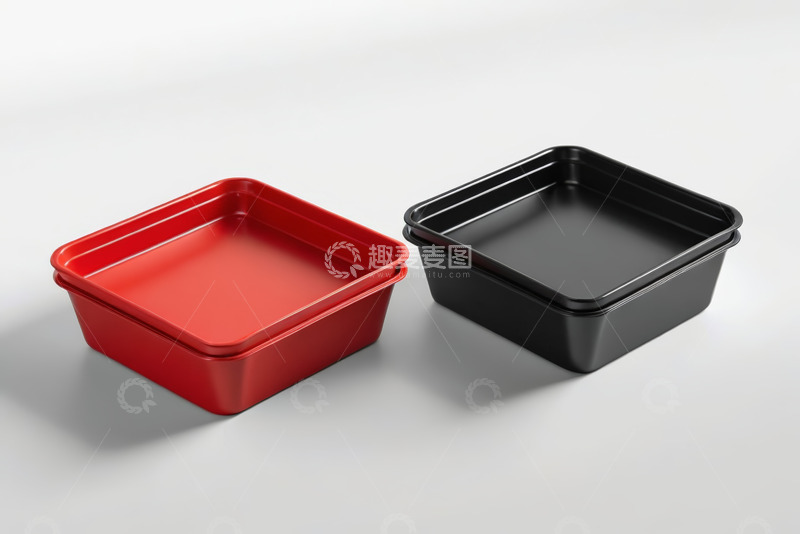 高清大图下载【趣麦麦图】红色与黑色方形盒子展示
