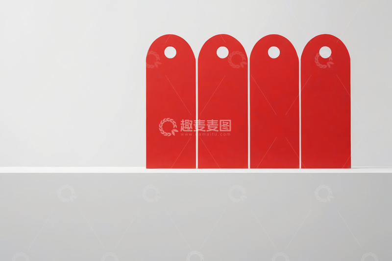 高清大图下载【趣麦麦图】白色背景上的红色标签