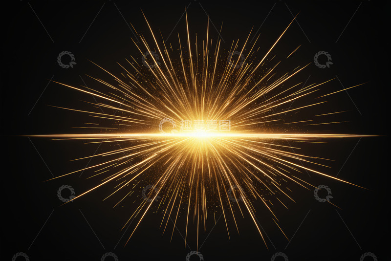 高清大图下载【趣麦麦图】黑色背景金色光芒放射效果