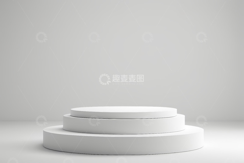 高清大图下载【趣麦麦图】白色三层圆形展示台