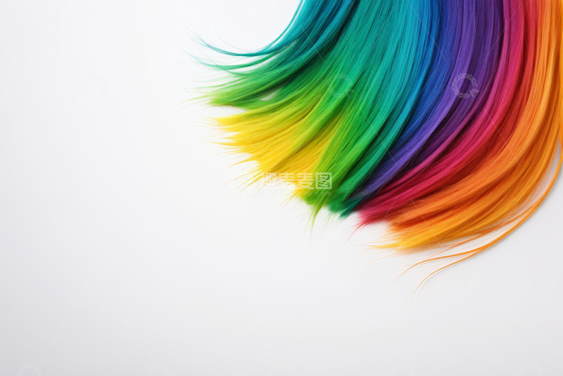 高清大图下载【趣麦麦图】彩虹色头发特写素材