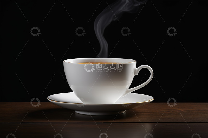 高清大图下载【趣麦麦图】白色咖啡杯热气腾腾特写