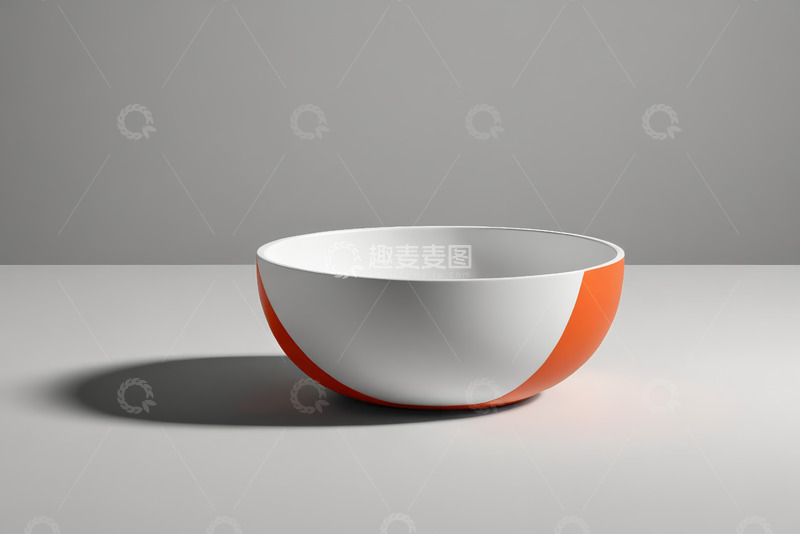 高清大图下载【趣麦麦图】橙白配色碗产品展示