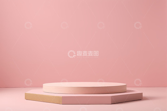 粉色背景展示台场景