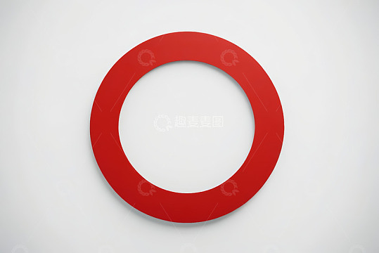 白色背景上的红色圆环