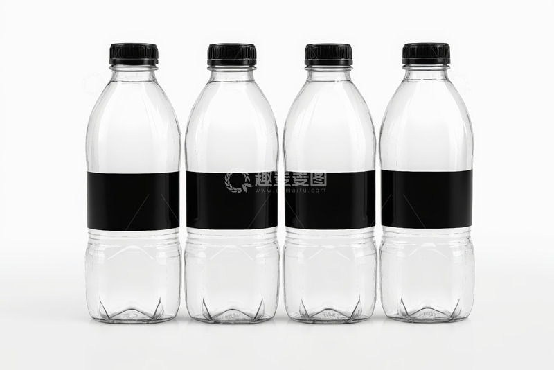 高清大图下载【趣麦麦图】四个透明塑料饮料瓶展示