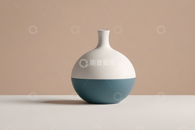 高清大图下载【趣麦麦图】简约双色陶瓷花瓶静物