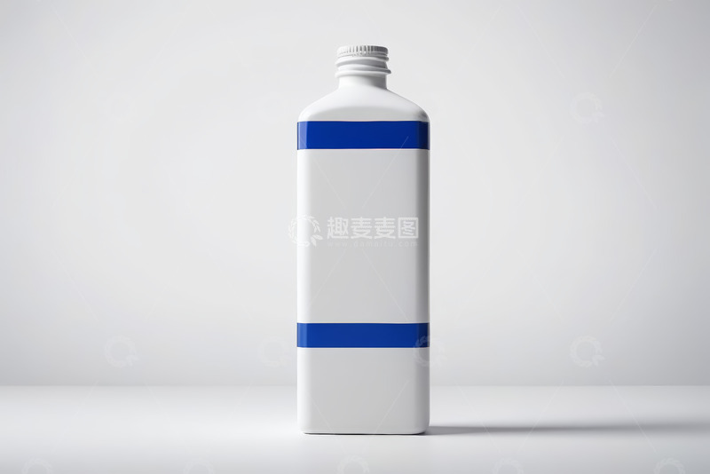 高清大图下载【趣麦麦图】白色蓝条纹塑料瓶展示