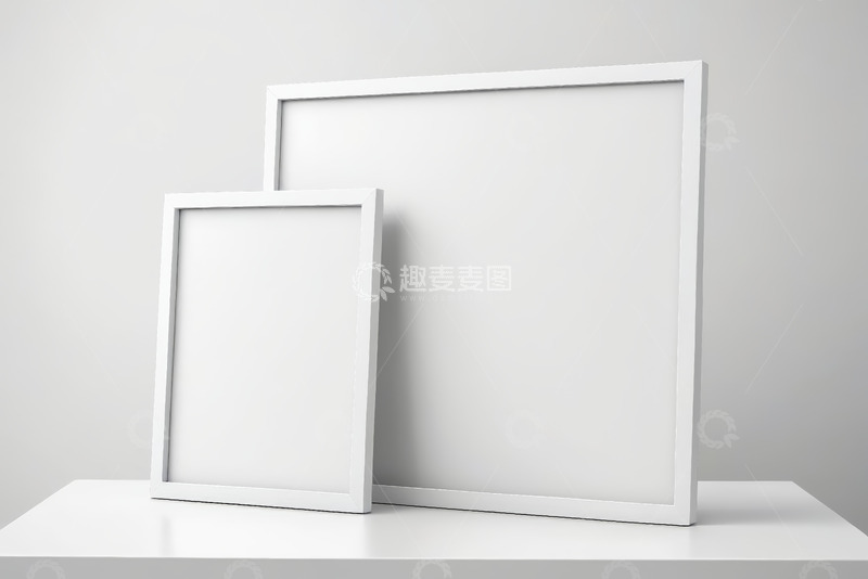 高清大图下载【趣麦麦图】白色现代框架展示模型
