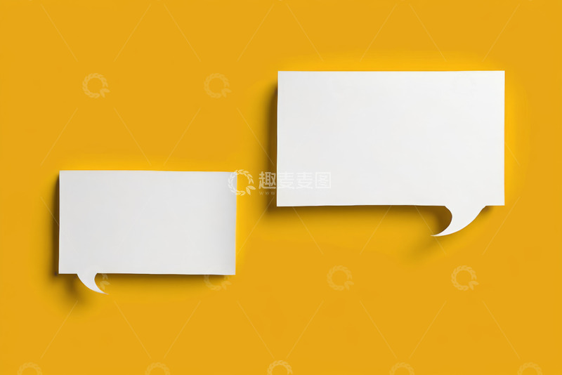 高清大图下载【趣麦麦图】黄色背景上的空白对话气泡