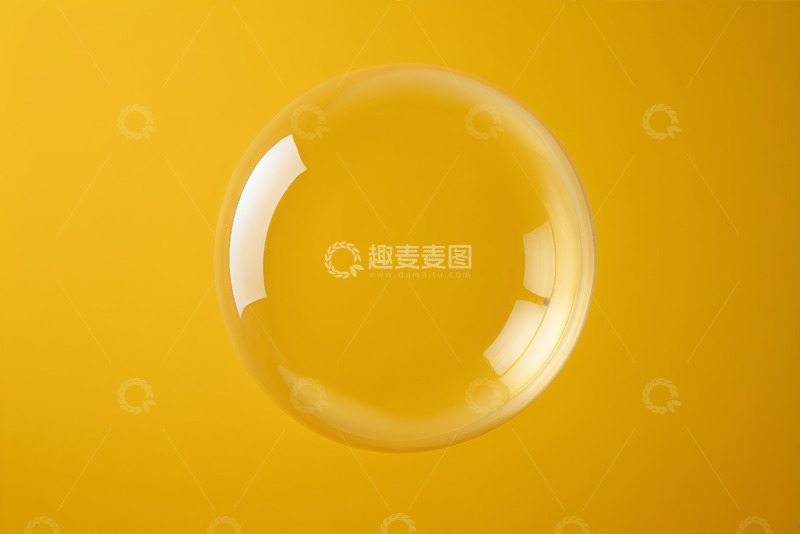高清大图下载【趣麦麦图】黄色背景上的透明球体