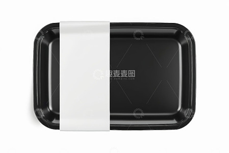 黑色带白饰条长方形托盘