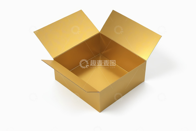 高清大图下载【趣麦麦图】金色打开状态的空盒子