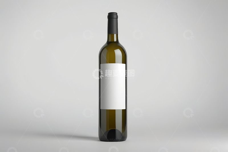 高清大图下载【趣麦麦图】空白标签葡萄酒瓶素材