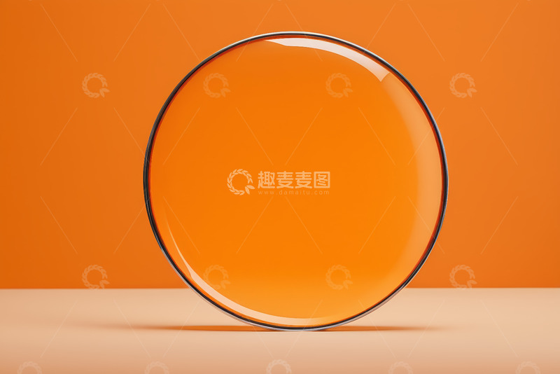 高清大图下载【趣麦麦图】橙色背景圆形透明物件