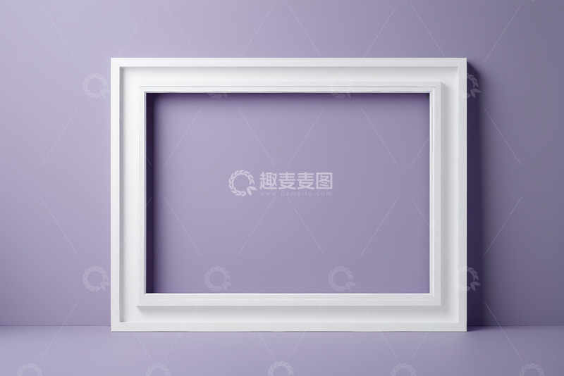 高清大图下载【趣麦麦图】紫色背景白色画框展示素材