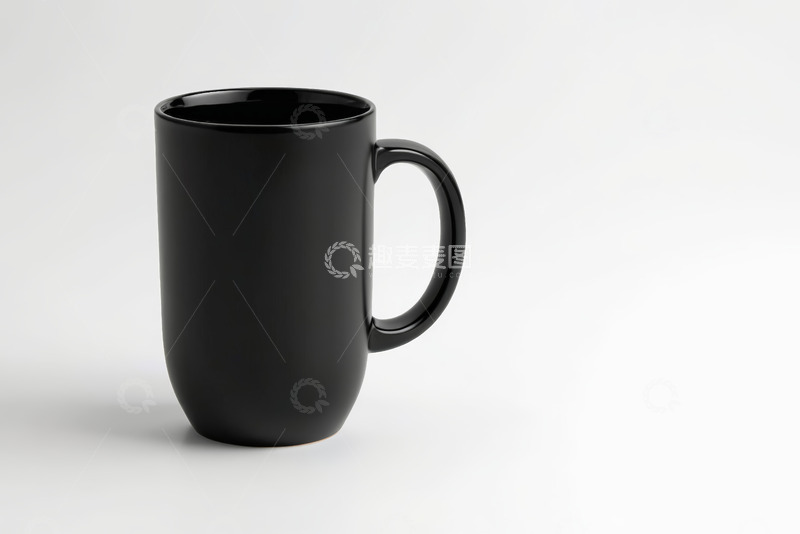 高清大图下载【趣麦麦图】黑色马克杯静物特写