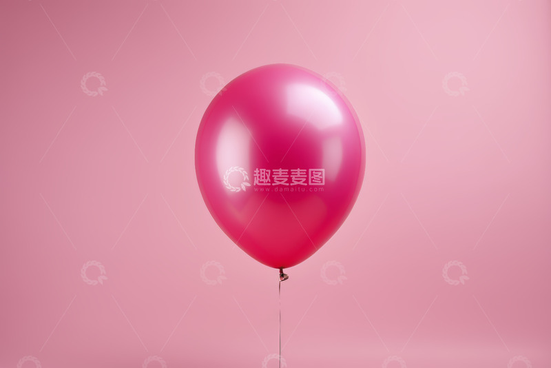 高清大图下载【趣麦麦图】粉色背景下的单个气球
