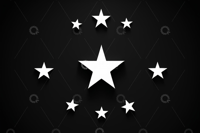 高清大图下载【趣麦麦图】黑色背景上的白色五角星图案