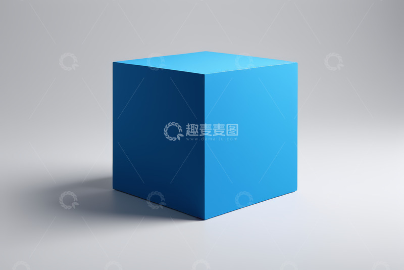 高清大图下载【趣麦麦图】蓝色立方体简约背景素材