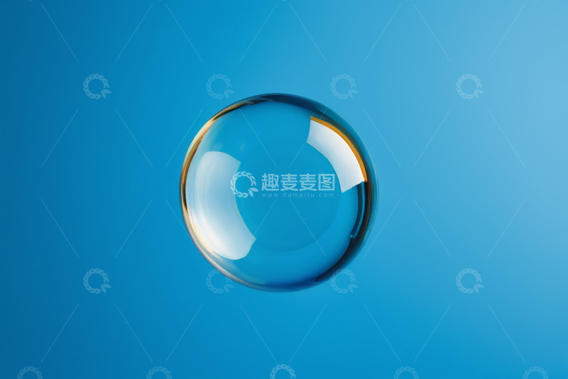 高清大图下载【趣麦麦图】蓝色背景上的透明水珠