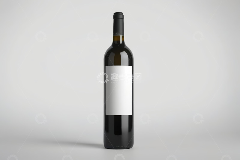 高清大图下载【趣麦麦图】单支葡萄酒瓶静物展示