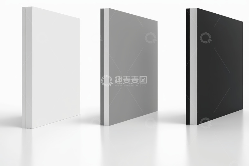 高清大图下载【趣麦麦图】三色空白书籍模型展示
