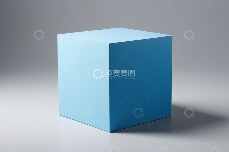 高清大图下载【趣麦麦图】浅蓝色立方体产品展示素材