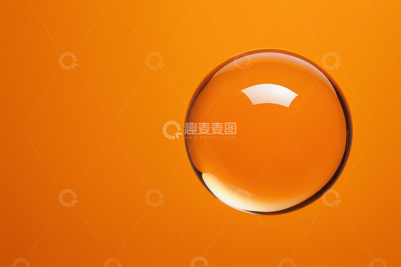 高清大图下载【趣麦麦图】橙色背景上的透明球体