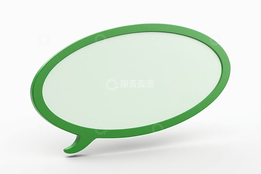 绿色椭圆形对话气泡素材