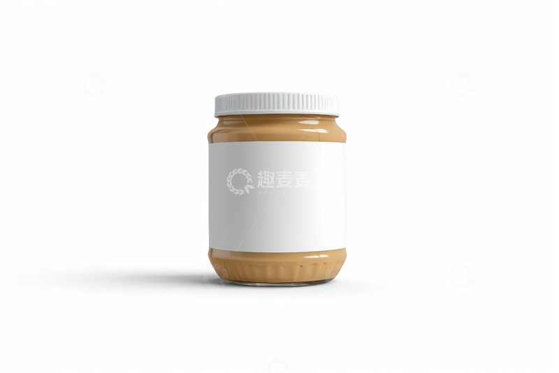 高清大图下载【趣麦麦图】白色标签花生酱罐子特写