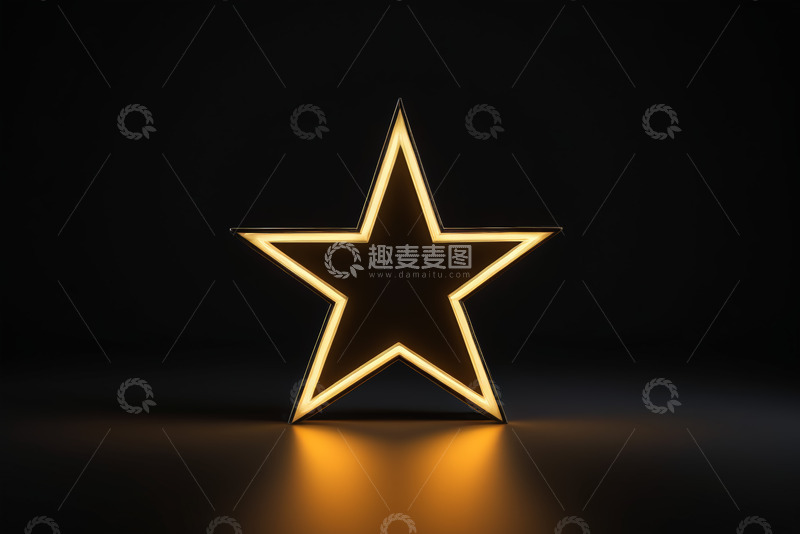 高清大图下载【趣麦麦图】发光五角星标志设计素材