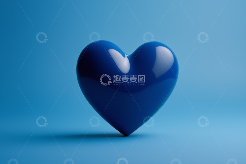 高清大图下载【趣麦麦图】蓝色心形图案静物