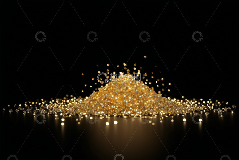 高清大图下载【趣麦麦图】金色闪光颗粒堆特写